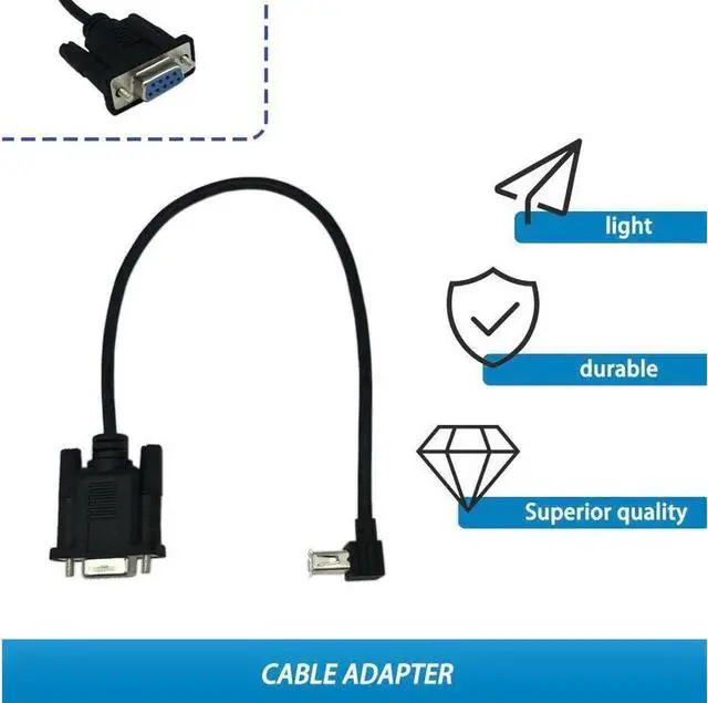 Alt view image 6 of 6 - RS232 DB9 Female to USB 2.0 A Female Serial Cable Adapter Converter 8" Inch 25cm