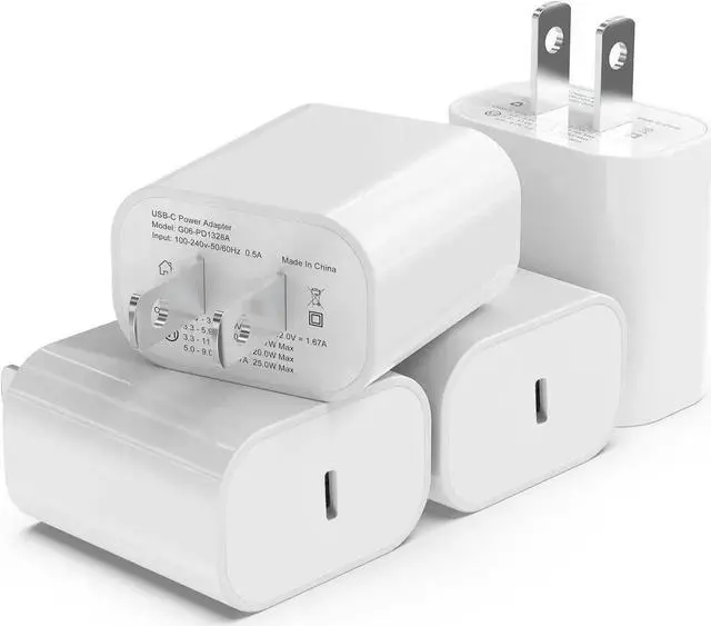 Main image of 4Pack USB C Charger Block 20W for Phone Fast Charger Wall Charger with PD 3.0 Compact Type C Power Adapter for Phone 16/15/14/13 Galaxy Pixel (Arctic White)