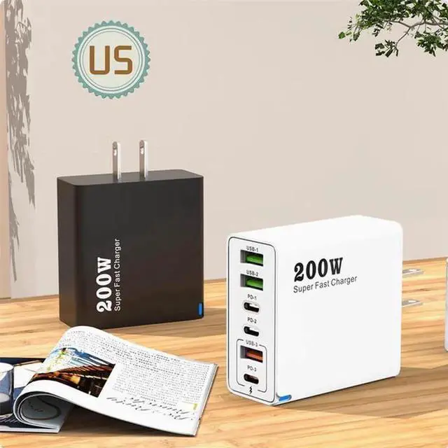 Alt view image 4 of 4 - 200W charger 3USB Multi-interface type-c mobile phone 120W charger Super Quick charge 65W