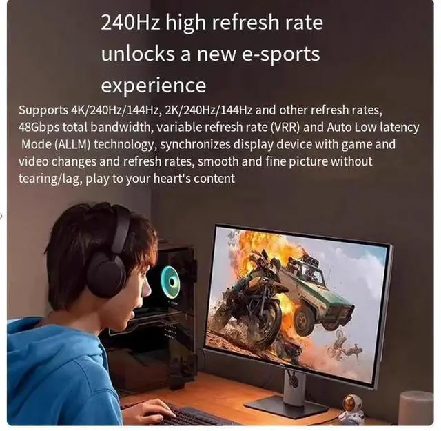 Alt view image 5 of 5 - 8k60HZ 4K240HZ high-definition cable hdmi 2.1 connects to a computer, TV and 4k240hz monitor screen cable