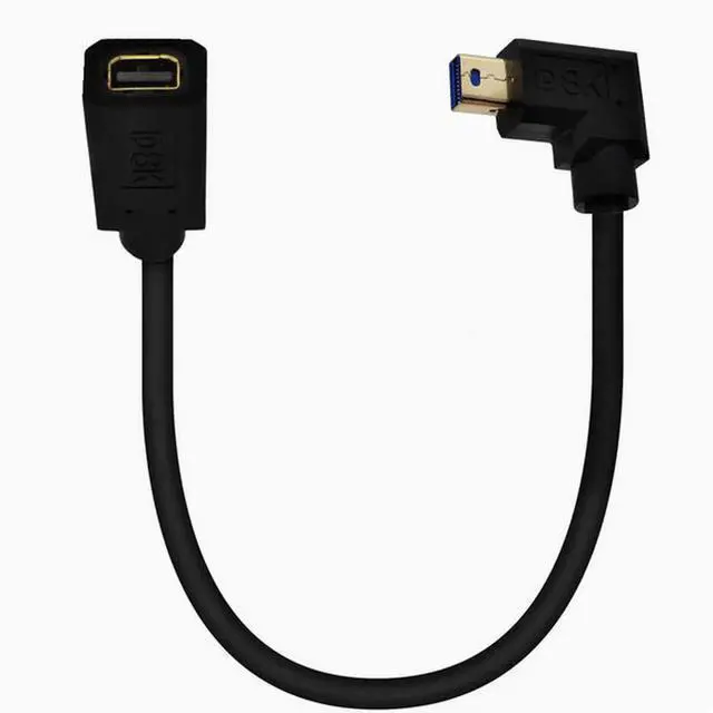 Alt view image 6 of 6 - Gold plated 1.4 Mini DP male to female extension cable 8K Elbow Mini DisplayPort HD cable
