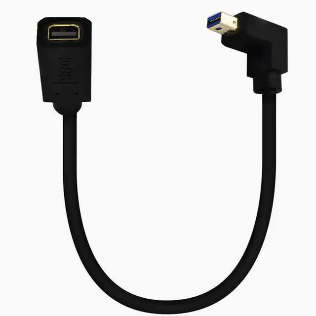 Alt view image 5 of 6 - Gold plated 1.4 Mini DP male to female extension cable 8K Elbow Mini DisplayPort HD cable