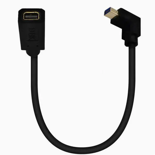 Alt view image 3 of 6 - Gold plated 1.4 Mini DP male to female extension cable 8K Elbow Mini DisplayPort HD cable