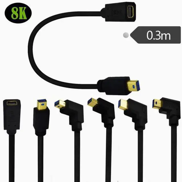 Main image of Gold plated 1.4 Mini DP male to female extension cable 8K Elbow Mini DisplayPort HD cable