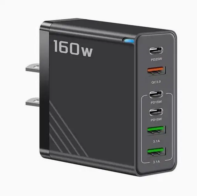 Alt view image 2 of 2 - 160W multi-interface PD charger 6-hole 3USB charging head 65W fast charge