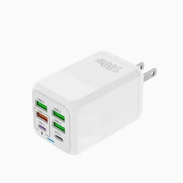 Main image of 150W charger US Standard 4USB Multi-port USB Dual port 120W Super Fast Charge Flash Charge 65W for ipad tablet PC Samsung Apple 15/16 Meizu White