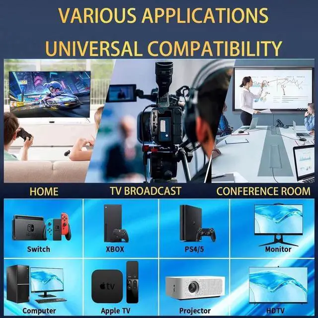 Alt view image 2 of 4 - 8K HDMI Cable 2.1, 7M/25FT Ultra High Speed HDMI Cable Braided Cord, HDMI Cables 48Gbps (8K@60Hz 7680x4320, 4K@120Hz) Supports Dynamic HDR 10 eARC 3D, Dolby Atmos Compatible with Roku TV/PS5/HD