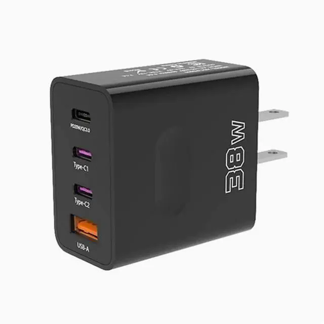Main image of 38W multi-interface 3type-c US gauge charging head for Honor Apple Samsung Fast charge PD20W Black