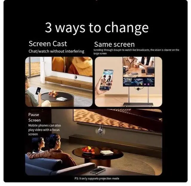 Alt view image 4 of 5 - ugreen 4K 60HZ screen projector Mobile phone and TV wireless hdmi connection transfer monitor computer projector transmission