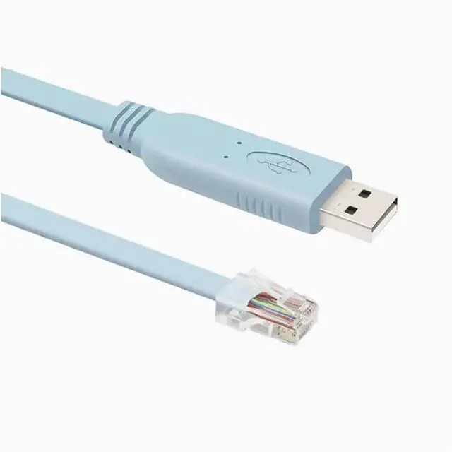 Main image of console cable Router configuration cable Signal control cable USB to RJ45 debugging cable Communication serial cable 6.60 ft. Blue