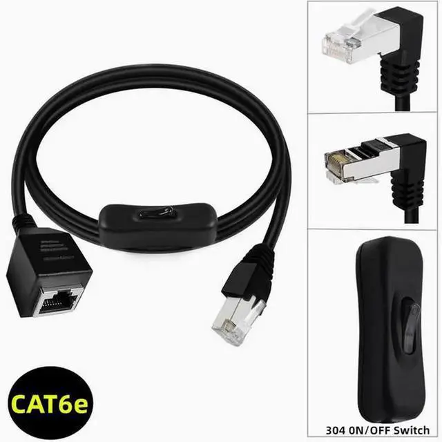 Alt view image 2 of 2 - Super Class 6 Gigabit cat6e network cable with 304 switch control network Disconnect extension network cable Male to female straight head 1m
