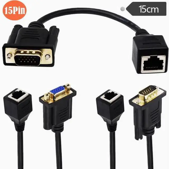 Alt view image 3 of 3 - vga to Network port 0.15 m VGA to RJ45 cable The VGA signal is transmitted through a network cable VGA male