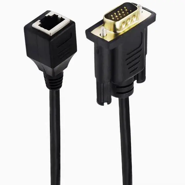 Main image of vga to Network port 0.15 m VGA to RJ45 cable The VGA signal is transmitted through a network cable VGA male