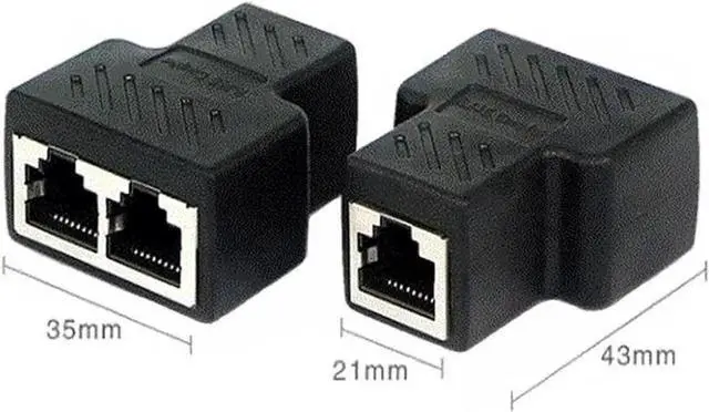 Alt view image 6 of 6 - RJ45 Splitter Adapter, USB 1 to 2 Network Connector Dual LAN Ethernet Socket 8P8C Extender Plug &Cable for Cat5, Cat5e, Cat6, Cat7