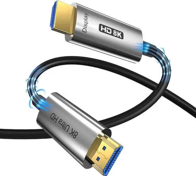 Main image of 8K 60HZ Optical Fiber Cable HDMI-compatible 2.1 Extension Cable 8K@60Hz 4K@120Hz HDCP 2.2&2.3, eARC,HDR10, Dynamic HDR - HDMI Splitter Video Cable for TV BOX/Projector - 160 ft.