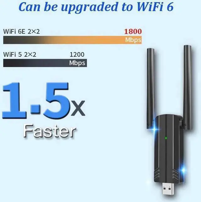 Alt view image 4 of 7 - Adapter, USB 3.0 WiFi 6 Adapter for PC - 802.11ax AX1800 PC WiFi Adapter for Desktop Laptop Dual Band Wireless Adapter WiFi Dongle for Windows 7/10/11 Wireless Network Adapter for PC Computer