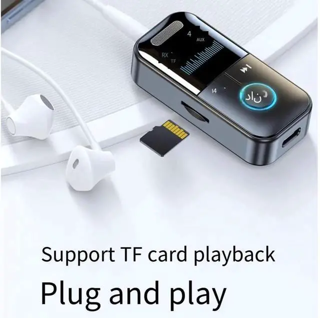 Alt view image 3 of 6 - Bluetooth 5.4 adapter, audio transmitter and receiver, wireless transmission, lossless call, AUX wired to wireless audio