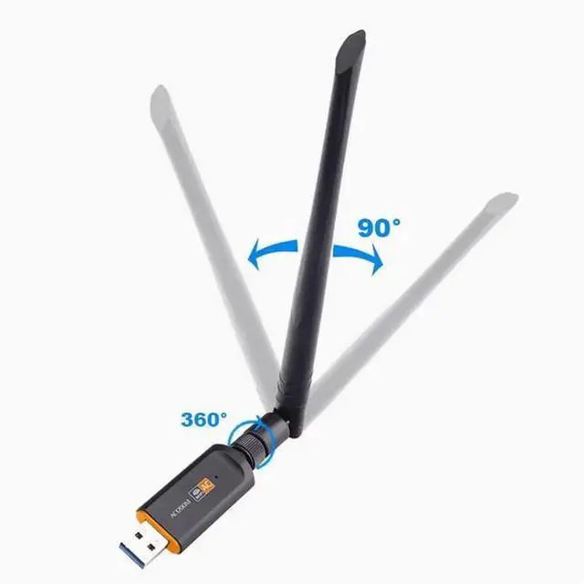 Alt view image 3 of 3 - 1300M dual-band wireless network card 2.4G/5.8G computer external USB3.0 gigabit wifi receiver adapter