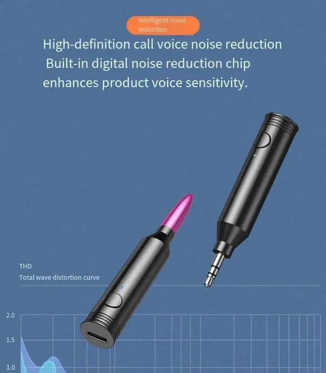 Alt view image 4 of 7 - Bluetooth 5.3 receiver, AUX car Bluetooth hands-free call navigation, wireless audio headphone, headset adapter