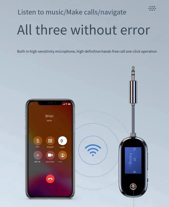 Alt view image 4 of 7 - 5.4 Bluetooth adapter, transmitter, receiver, LCD liquid crystal display, car audio, wireless Bluetooth to lossless conversion