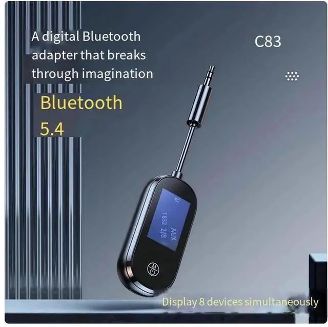 Alt view image 3 of 7 - 5.4 Bluetooth adapter, transmitter, receiver, LCD liquid crystal display, car audio, wireless Bluetooth to lossless conversion