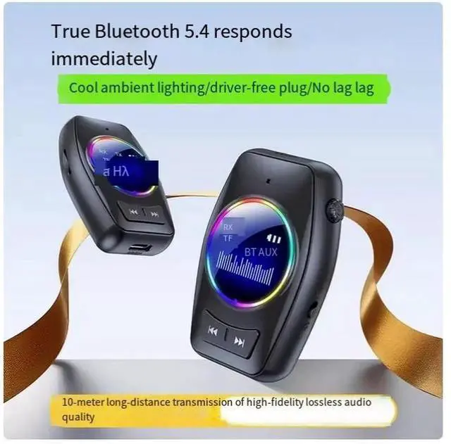 Alt view image 5 of 6 - 5.4AUX Bluetooth receiver, wireless audio receiver, Bluetooth receiving and transmitting two-in-one car adapter, supports TF card playback