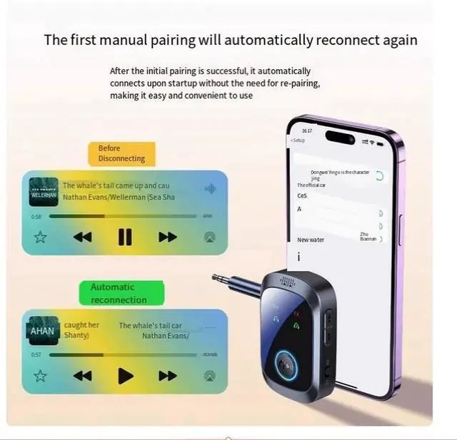 Alt view image 4 of 7 - Bluetooth 5.4 one-to-two receiver and Transmitter Dual Transmitter and dual Receiver adapter for audio, car, aircraft and TV