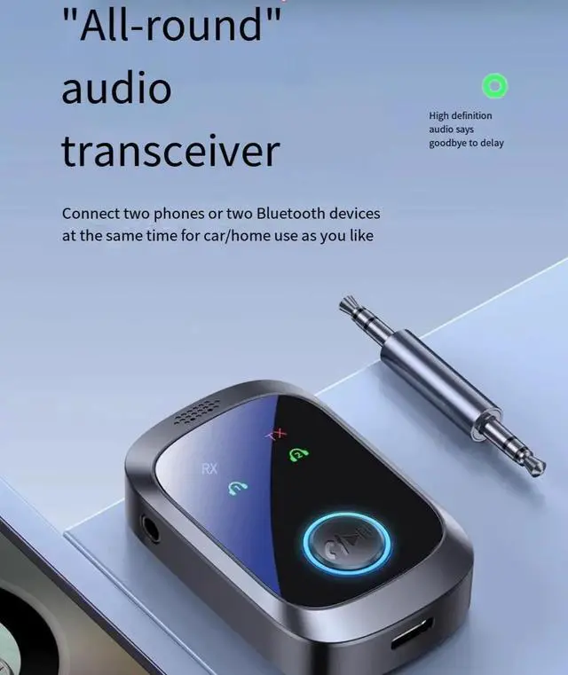 Alt view image 6 of 7 - Bluetooth 5.4 one-to-two receiver and Transmitter Dual Transmitter and dual Receiver adapter for audio, car, aircraft and TV
