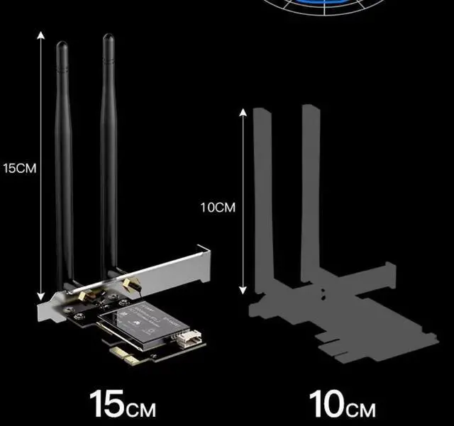 Alt view image 3 of 3 - EP-AX200T PCI-E Desktop Gigabit Wireless card WIFI6 esports 3000M Bluetooth 5.2