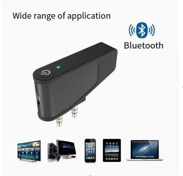 Alt view image 3 of 7 - Dual 3.5mm plug, aviation aircraft Bluetooth 5.3 audio conversion transmitter adapter two-in-one Bluetooth transceiver