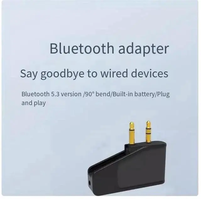 Alt view image 7 of 7 - Dual 3.5mm plug, aviation aircraft Bluetooth 5.3 audio conversion transmitter adapter two-in-one Bluetooth transceiver