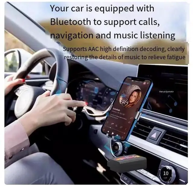 Alt view image 4 of 5 - USB car MP3, car Bluetooth 5.3 mini receiver, AAC lossless audio quality, call navigation, audio stereo