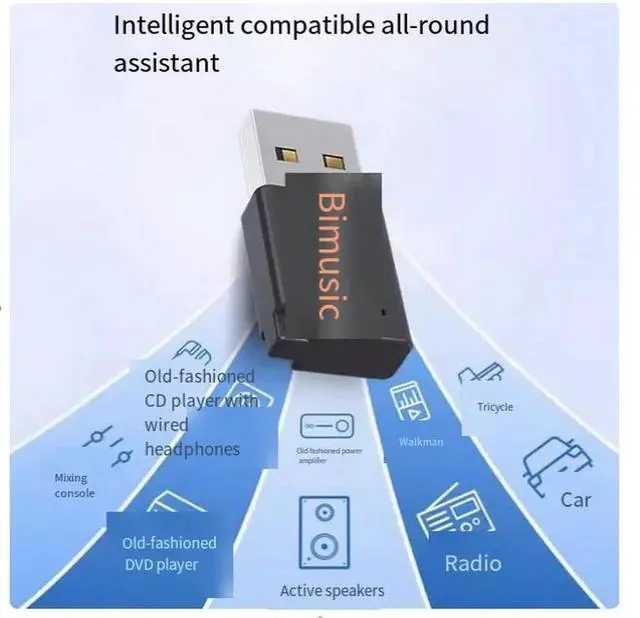 Alt view image 3 of 5 - USB car MP3, car Bluetooth 5.3 mini receiver, AAC lossless audio quality, call navigation, audio stereo