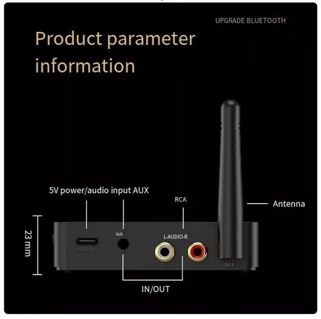 Alt view image 2 of 7 - Lossless low-latency Bluetooth 5.3 transmitter and receiver ultra-long-distance RCA to I2s audio one-to-two lossless