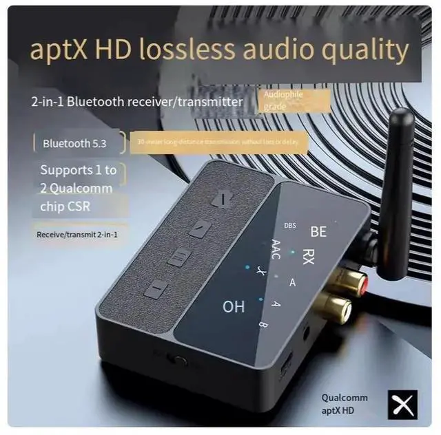 Alt view image 3 of 7 - Lossless low-latency Bluetooth 5.3 transmitter and receiver ultra-long-distance RCA to I2s audio one-to-two lossless