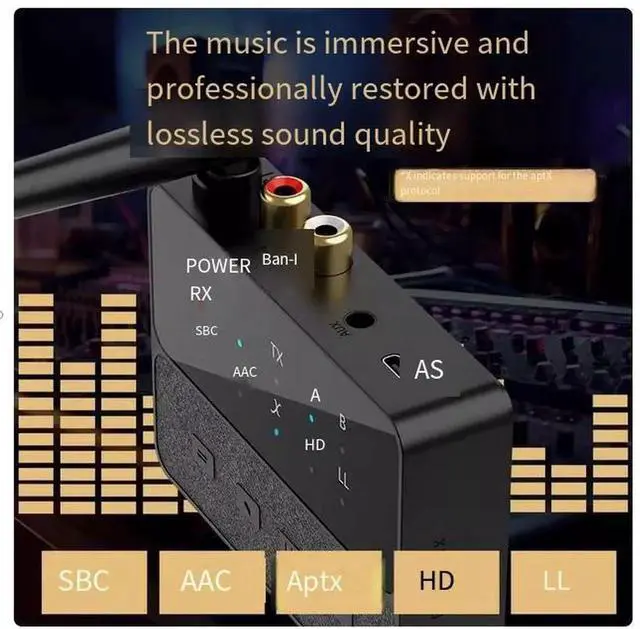 Alt view image 4 of 7 - Lossless low-latency Bluetooth 5.3 transmitter and receiver ultra-long-distance RCA to I2s audio one-to-two lossless