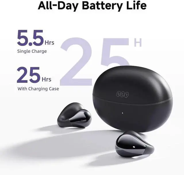 Alt view image 2 of 7 - QCY Crossky C30 Open Ear Headphones Wireless Bluetooth, Clip-On Earbuds with 4 ENC Noise Cancelling Mic, Stable Fit, Dual Connection, EQ Customized, Sports Earphones for Workout/Running