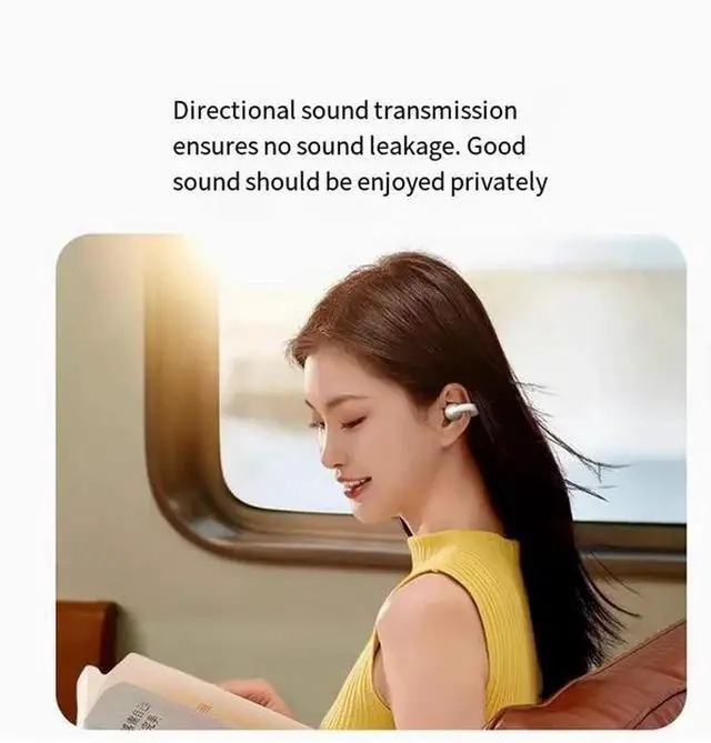 Alt view image 4 of 5 - S3 Bluetooth headphones, ear clip type wireless air conduction, non-in-ear sports, running, suitable for Apple, Android and Xiaomi Black