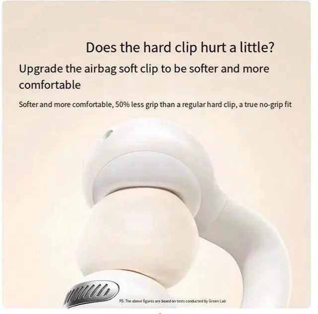 Alt view image 5 of 7 - S5 Bluetooth headphones feature an IPX5 waterproof wireless open sports ear clip with bone conduction function, suitable for Apple and Xiaomi devices White