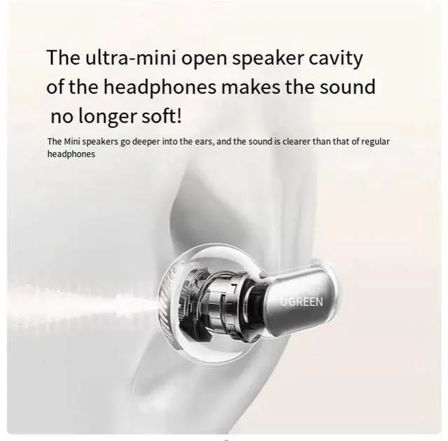 Alt view image 6 of 7 - S5 Bluetooth headphones feature an IPX5 waterproof wireless open sports ear clip with bone conduction function, suitable for Apple and Xiaomi devices White