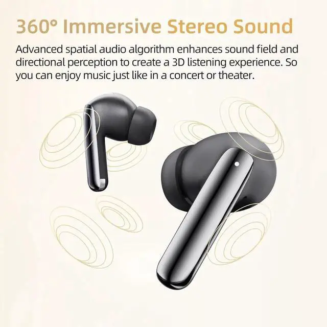 Alt view image 4 of 4 - QCY MeloBuds Pro Aadptive Hybrid Active Noise Cancelling Wireless Earbuds, Reduce Noise by Up to 99%, Bluetooth 5.3 Wireless LDAC Hi-Res Audio, 34H Playtime, Comfortable Fit, Custom EQ via App Black