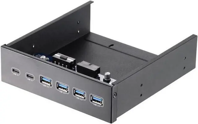 Alt view image 5 of 7 - 5.25" Front Bay USB HUB 2-Port USB 3.1 & 4-Port USB 3.0 High Speed 5Gbps USB Hub Front Panel Computer Case Optical Drive Bay Converter Hub