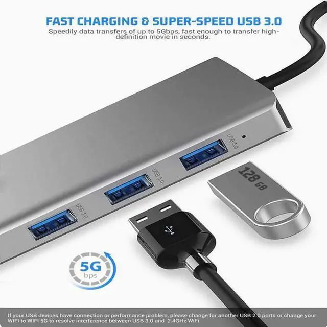 Alt view image 4 of 4 - 12-in-1 TYPE-C to dual HDMI 4K VGA port USB3.0 HUB converter Gigabit network port