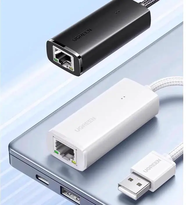 Alt view image 6 of 6 - USB to Network port Wired to rj45 connector Gigabit network Computer network Card typec Broadband converter Ethernet Cable Docking dock Suitable for desktop laptop mobile phone tablet Black