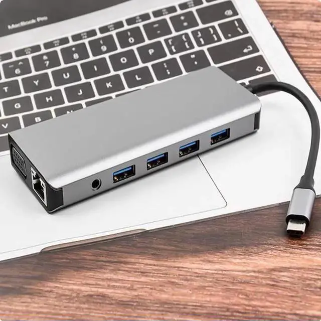 Alt view image 3 of 5 - type-c Docking 12 in 1 dual HDMI HD 4K Docking hub laptop USB3.0 hub