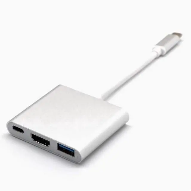 Main image of type-c to hdmi 3-in-1 conversion cable usb3.0 Multi-function dock 4k aluminum converter