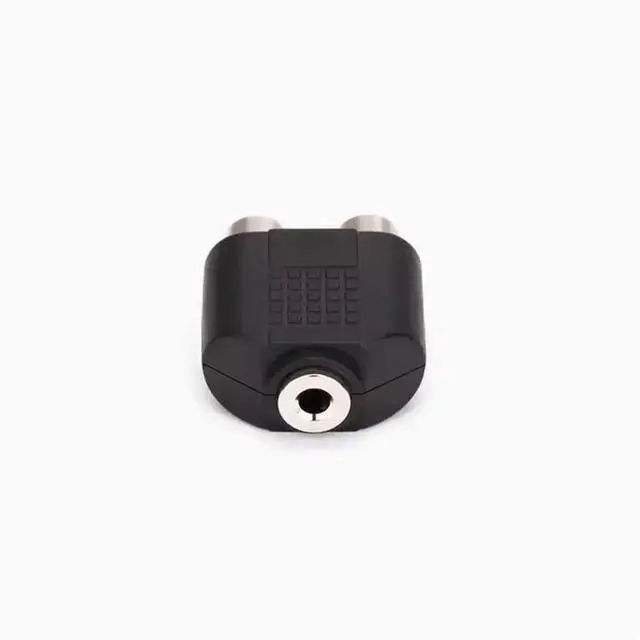 Alt view image 2 of 4 - audio adapter AV left and right channel female to double lotus female 1:2 3.5mm female -2RCA female adapter