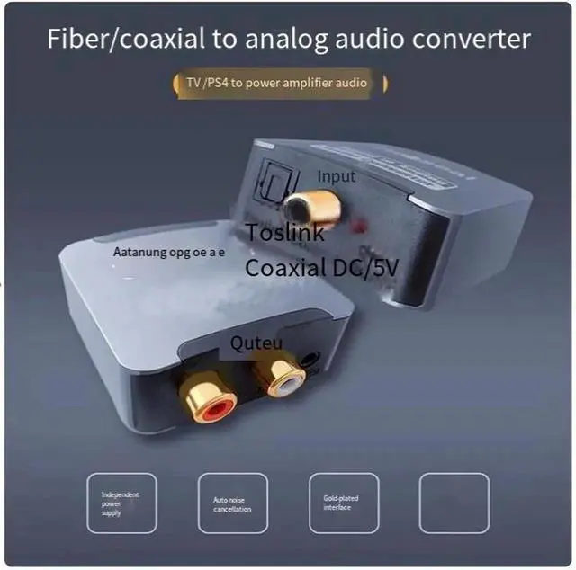 Alt view image 6 of 7 - The digital coaxial audio converter fiber optic is suitable for converting the output audio cable Spdif of Xiaomi TV to analog AUX