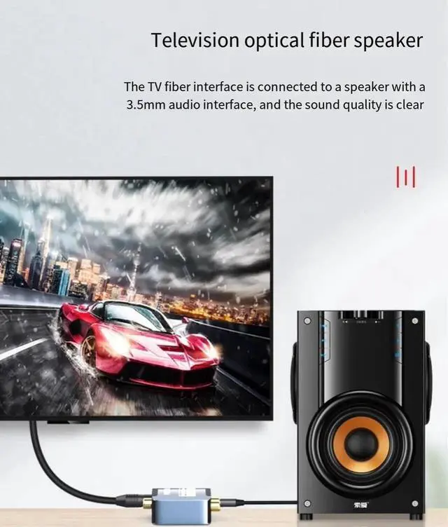 Alt view image 4 of 7 - The digital coaxial audio converter fiber optic is suitable for converting the output audio cable Spdif of Xiaomi TV to analog AUX