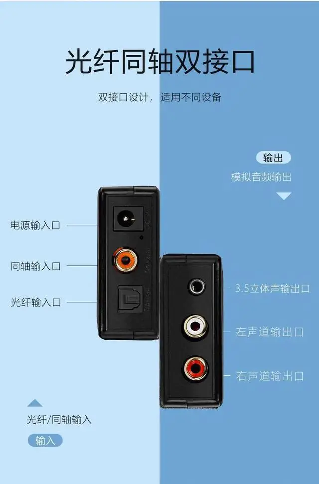 Alt view image 2 of 5 - 5.1 Digital Audio Converter, Fiber Coaxial to Analog Audio Converter, RCA3.5mm audio decoder